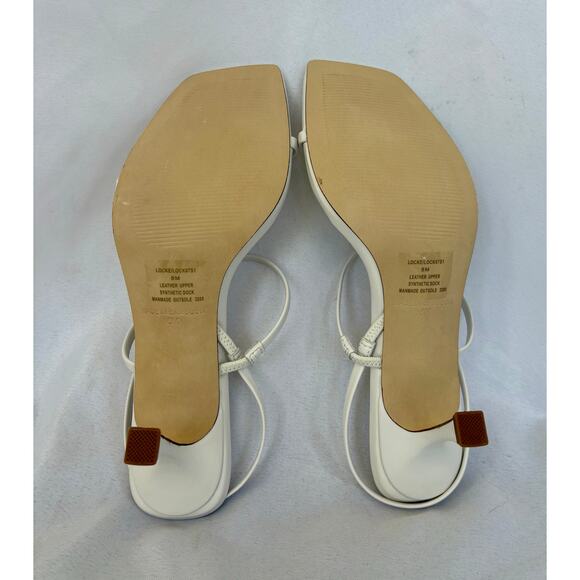 Steve Madden Women's Locke Strappy Mid-Heel Dress Sandals White Size 8 NWT/ Box - Picture 6 of 6